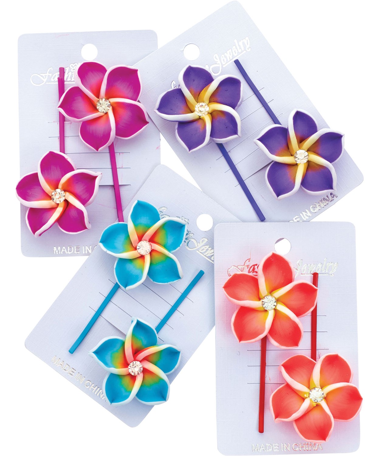 Hibiscus Flower Hair Clips (D) Assorted HC0003-D
