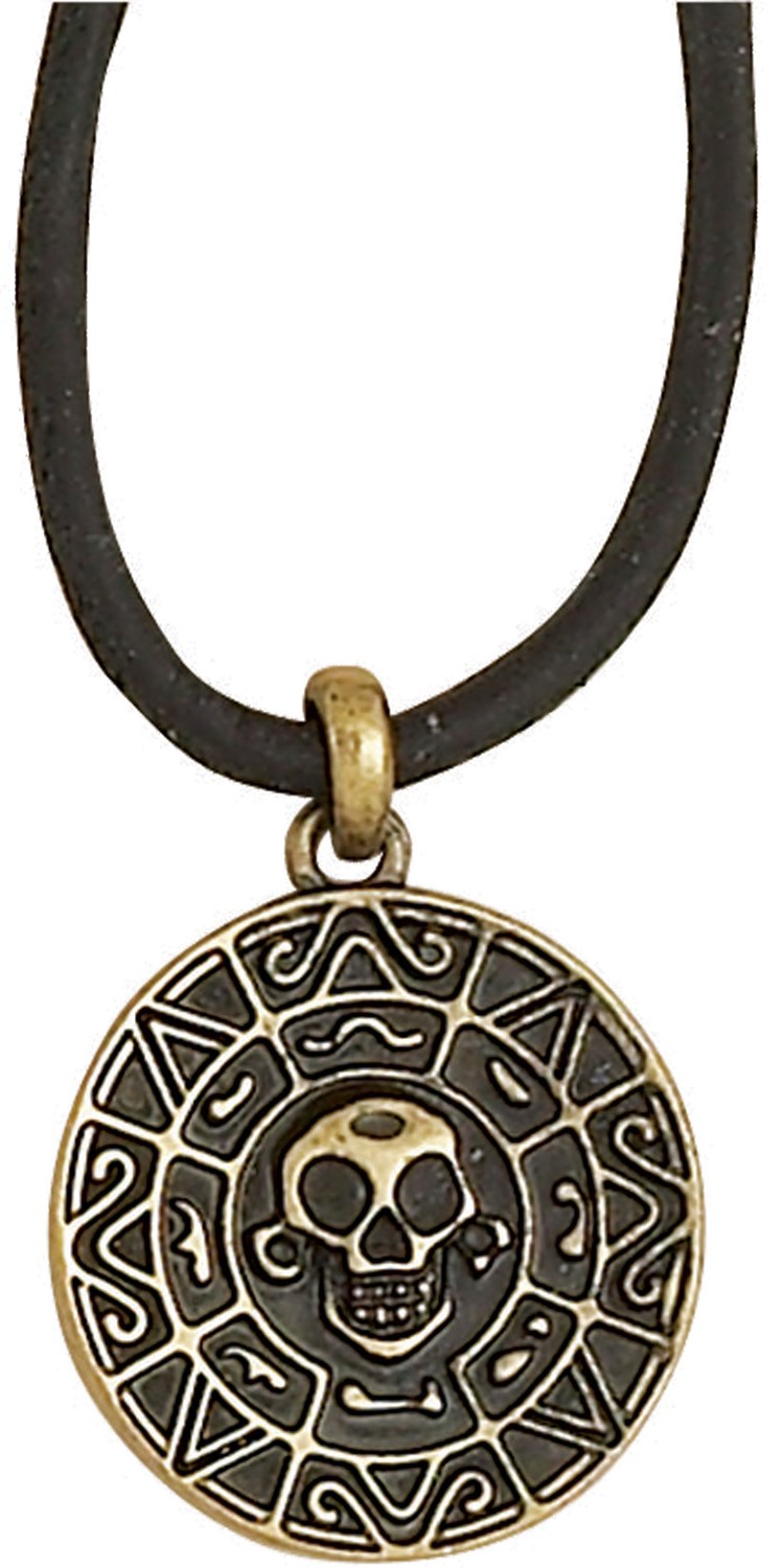 Gold Coin On Leather Vintage Pirate Necklace ZNK1434LE