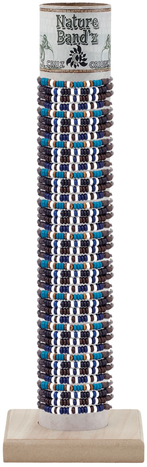 Bone Bead Pattern Leather Adjustable Slide Knot Bracelet Asst With Tube & Base ZBR4043-TUBE