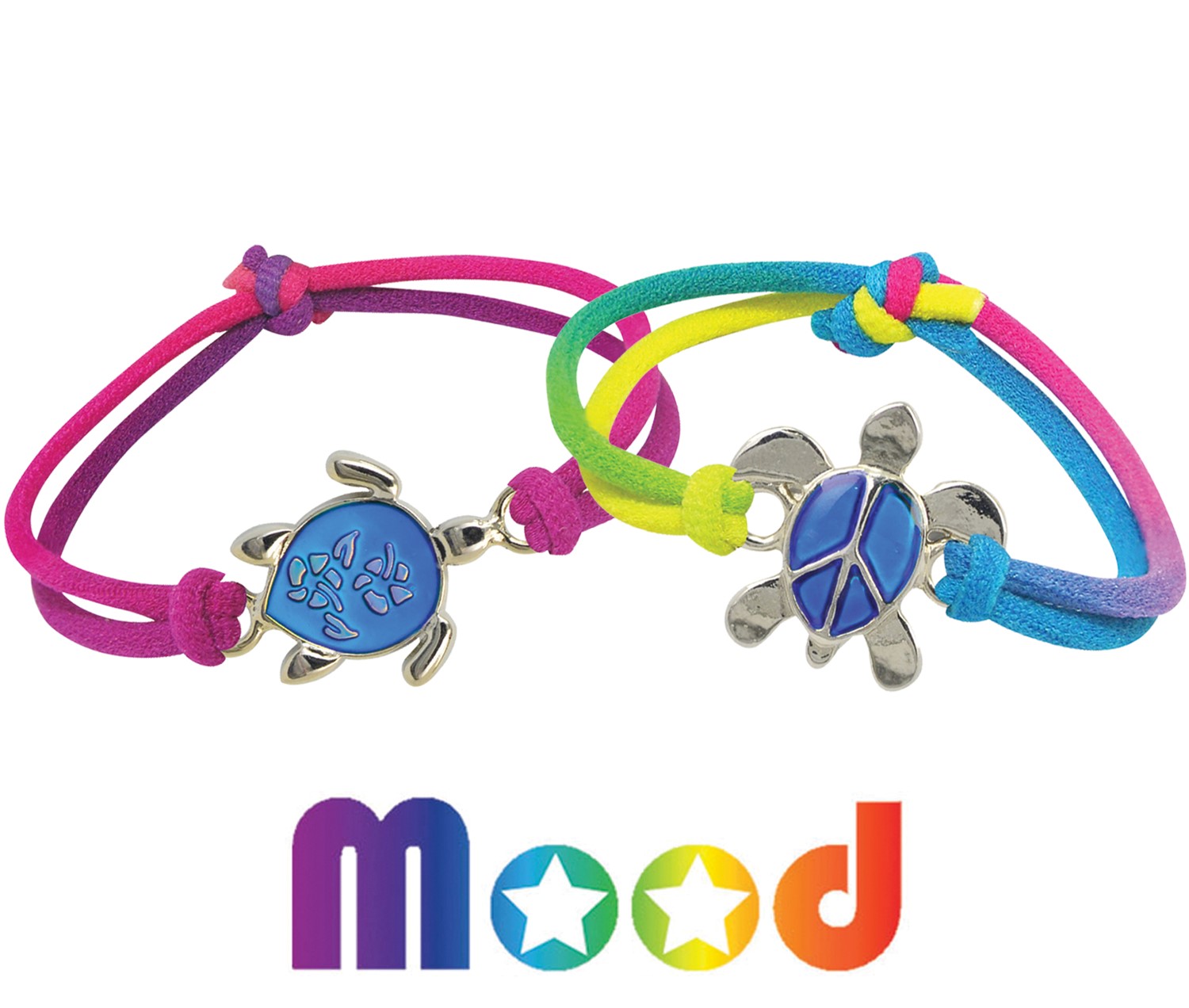 Sea Turtle Mood Pendant on Tie Dye Stretch Bracelet Assorted BR1723
