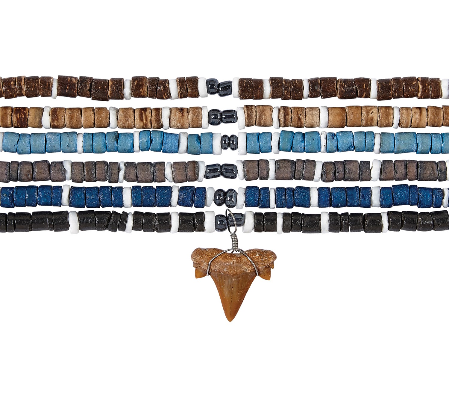 Coco Bead Single Litob Shark Tooth Necklace Assorted ZNK5507