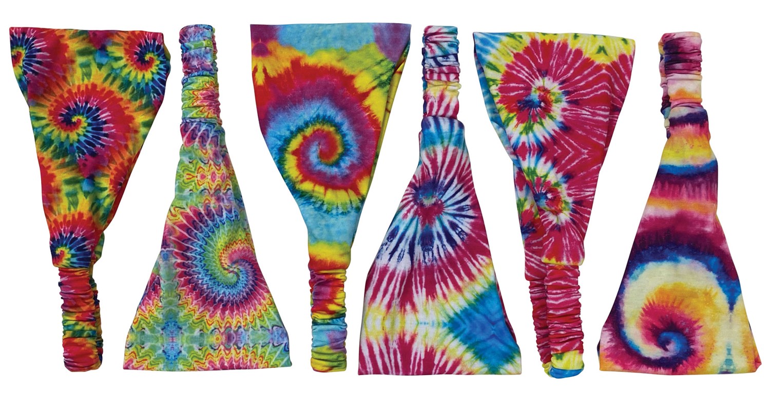 Circle Pattern Tie Dye Head Scarf Assorted HSCR0038