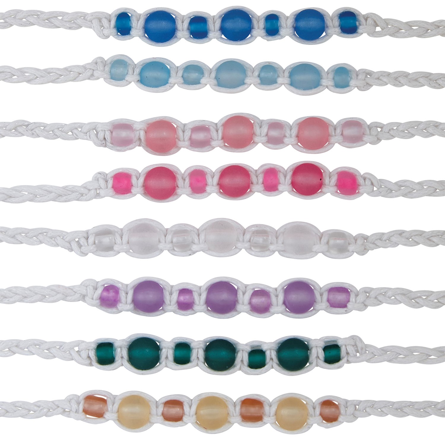 Frosted Bead On White Cord Dreamlet Bracelet BR0051