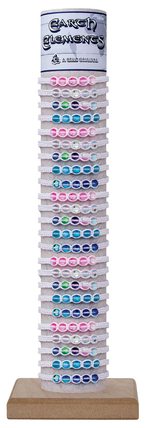 8MM Cracked Bead Slide Knot Adjustable Bracelet Assorted With Tube & Base BR0799-TUBE