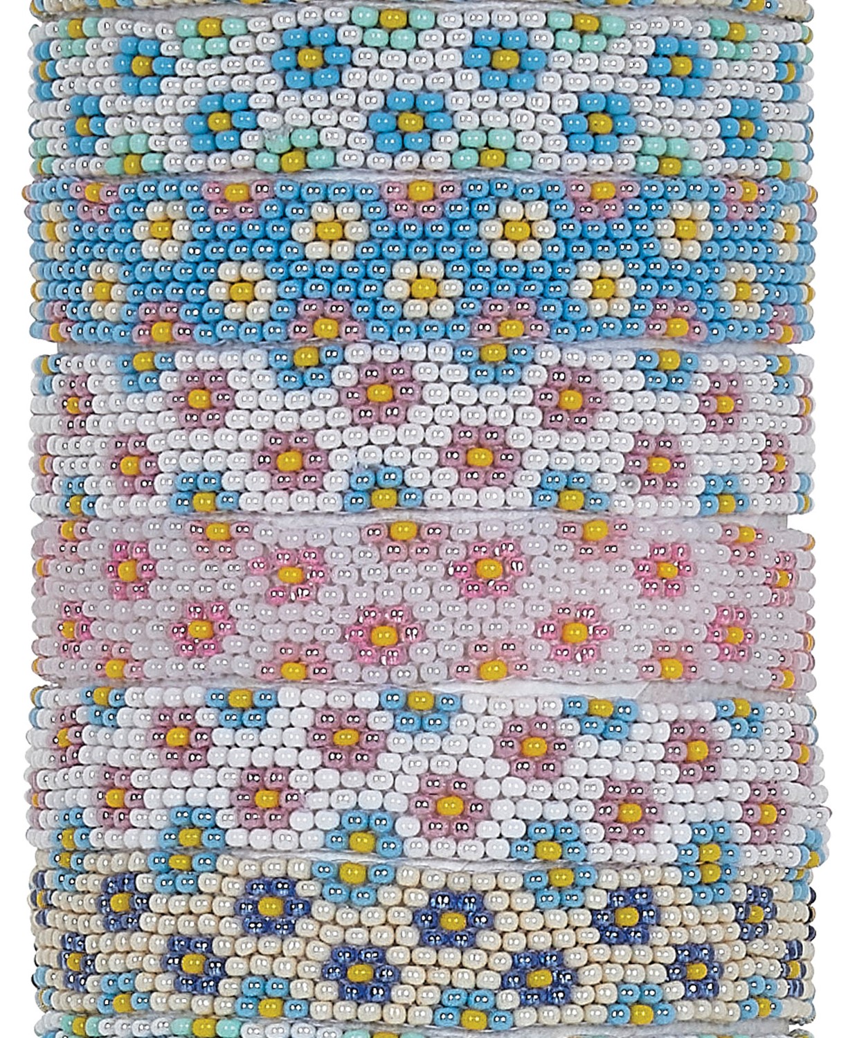 Wide Seed Bead With Daisy Slide-Knot Adjustable Bracelet (B)  Assorted BR0782-B