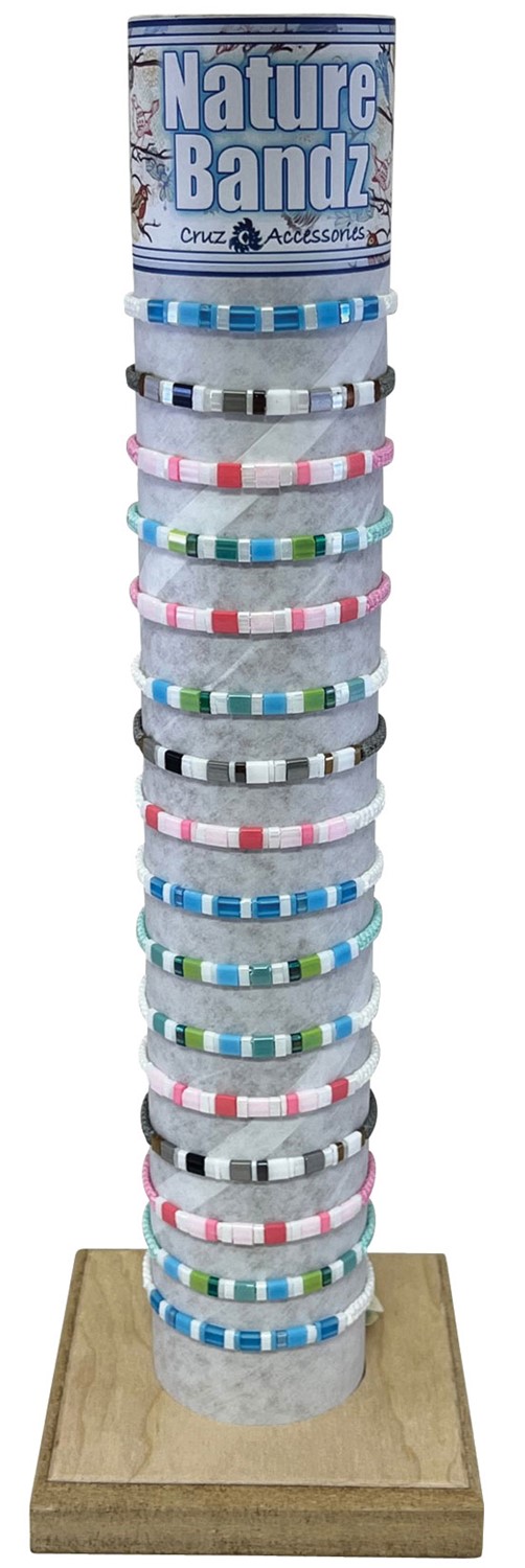 Macrame With Tila Bead Slide Knot Adjustable Bracelet Assorted With Tube & Base BR0903-TUBE