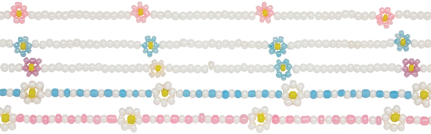 Seed Bead & Daisy Flower Choker Necklace (G) Assorted NK1795-G