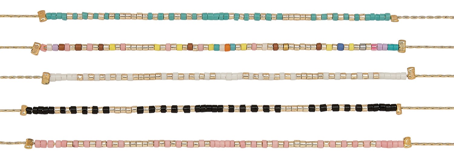 Gold Chain With Miyuki Beads Anklet Assorted AK2416