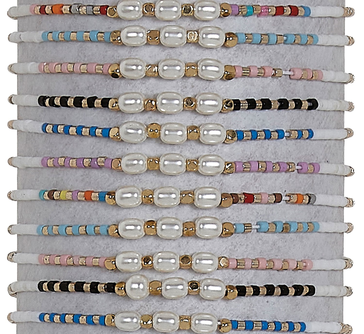 Miyuki Bead With 3 Fresh Water Pearls Adjustable Slide Knot Bracelet Assorted BR1828