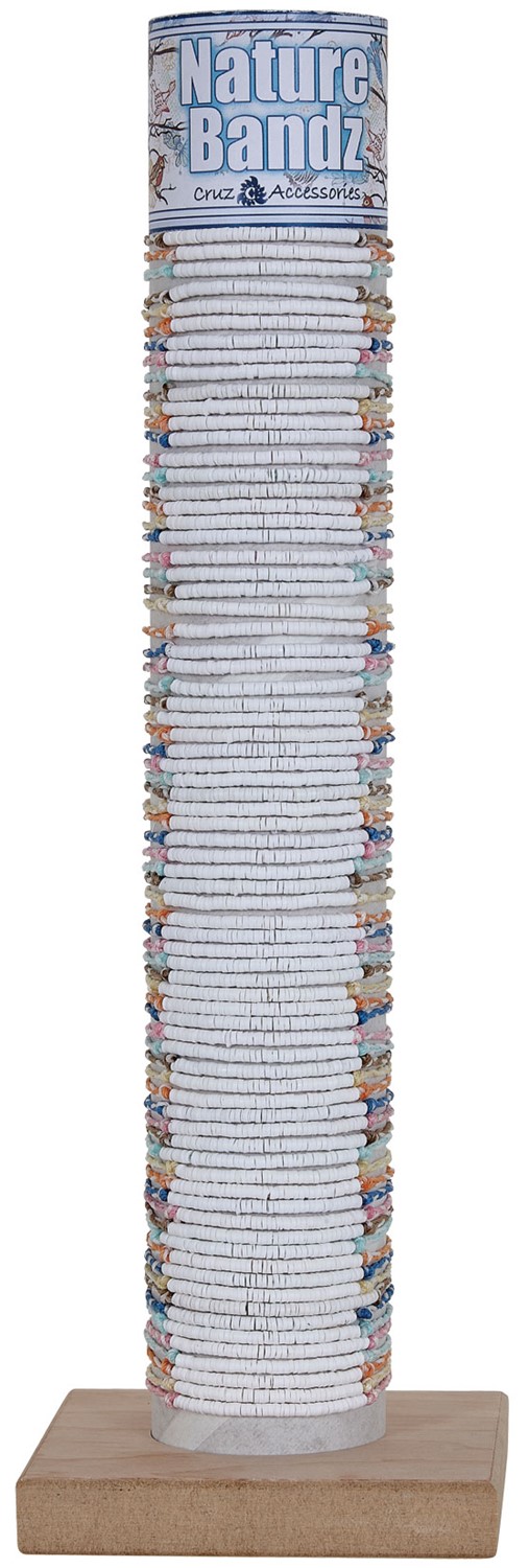 Color Cord With 3MM Fimo Disc Slide Knot Bracelet Assorted With Tube & Base BR0905-TUBE