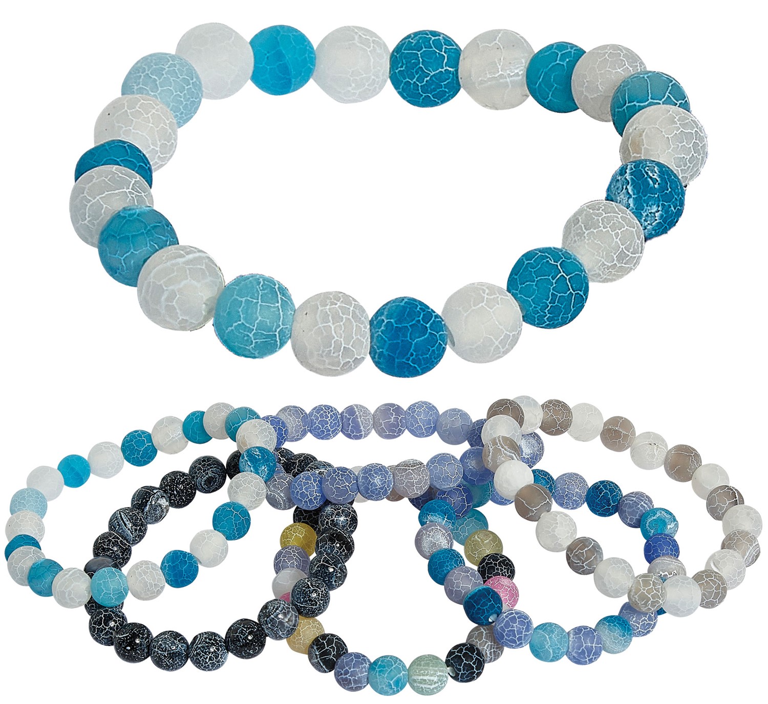 Natural Stone Bead Elastic Bracelet (C) Assorted BR0864-C
