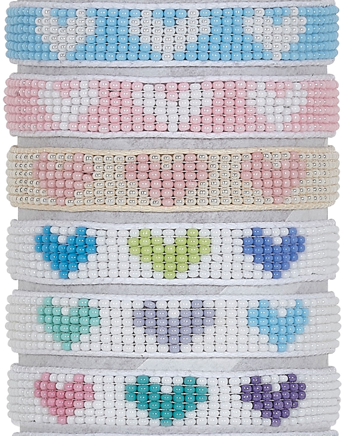 3 Heart Seed Bead Adjustable Slide Knot Bracelet Assorted BR0836