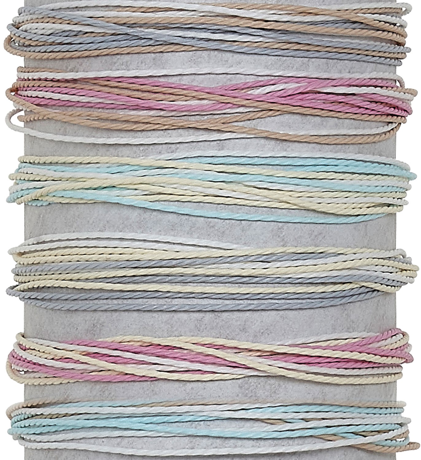 12-Strand Multi Color Wax Cord Adjustable Slide-Knot Bracelet (I) Assorted BR0734-I