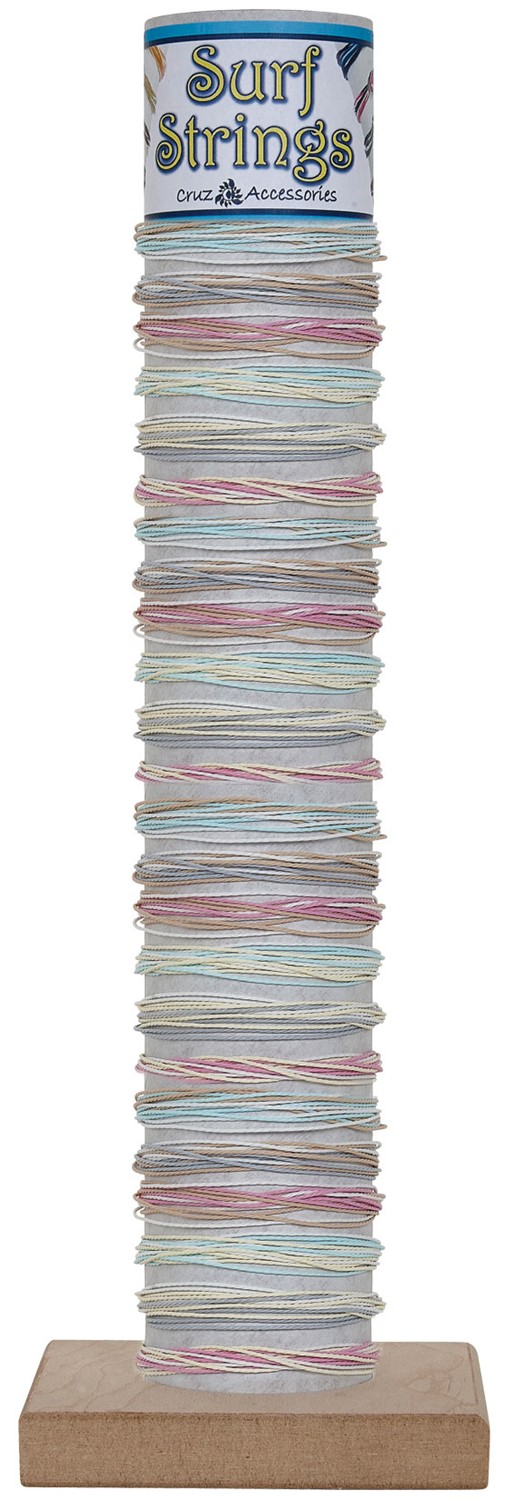 12-Strand Multi Color Wax Cord Adj Slide-Knot Bracelet (I) Asst'd W/Tube & Base BR0734-I-TUBE