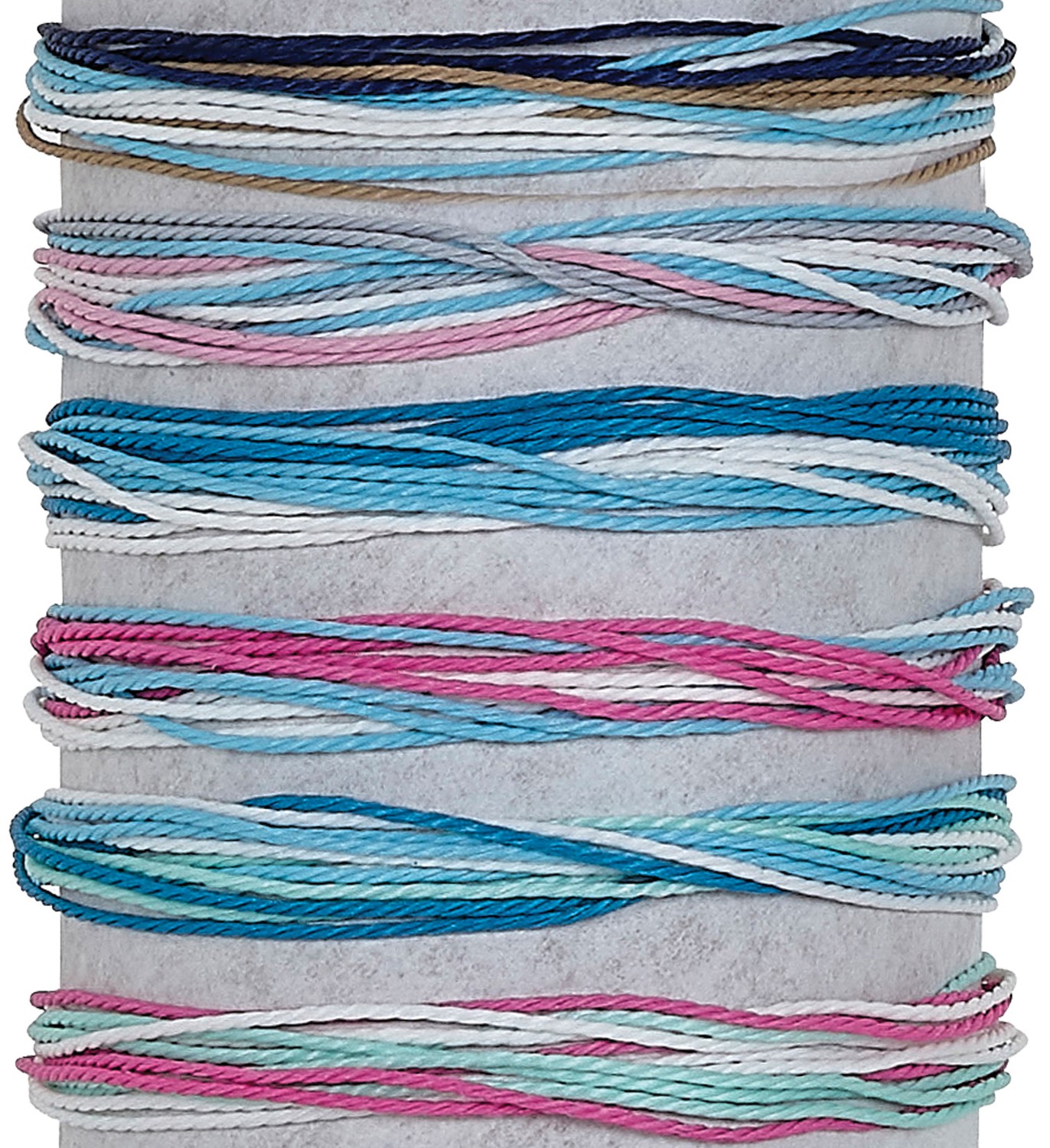 12-Strand Multi Color Wax Cord Adjustable Slide-Knot Bracelet (J) Assorted BR0734-J
