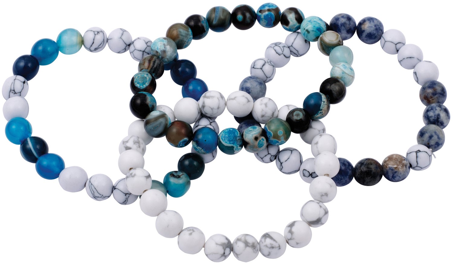 8MM Stone Bead Elastic Bracelet (A) Assorted BR0883-A