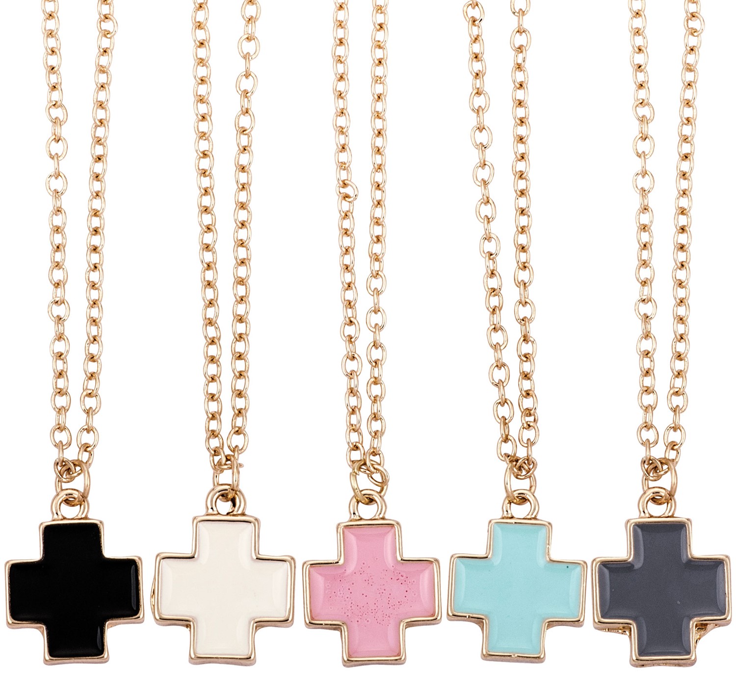 Enamel Cross Pendant Necklace Assorted NK2667