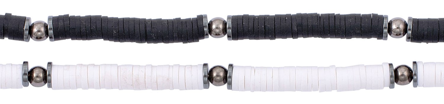 Solid Clear Fimo With Round Bead Pattern Necklace Assorted ZNK5930