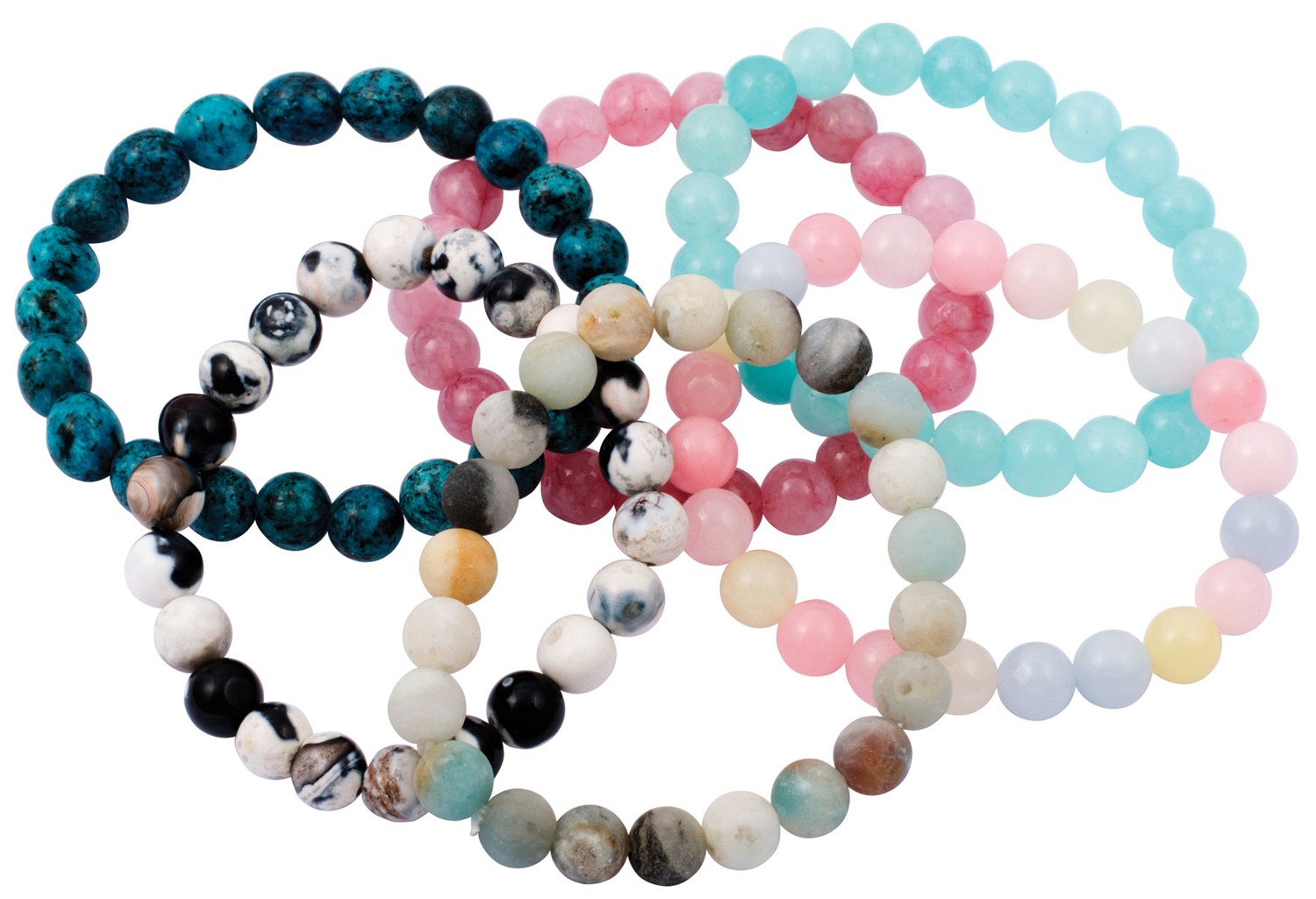 8MM Stone Bead Elastic Bracelet (B) Assorted BR0883-B