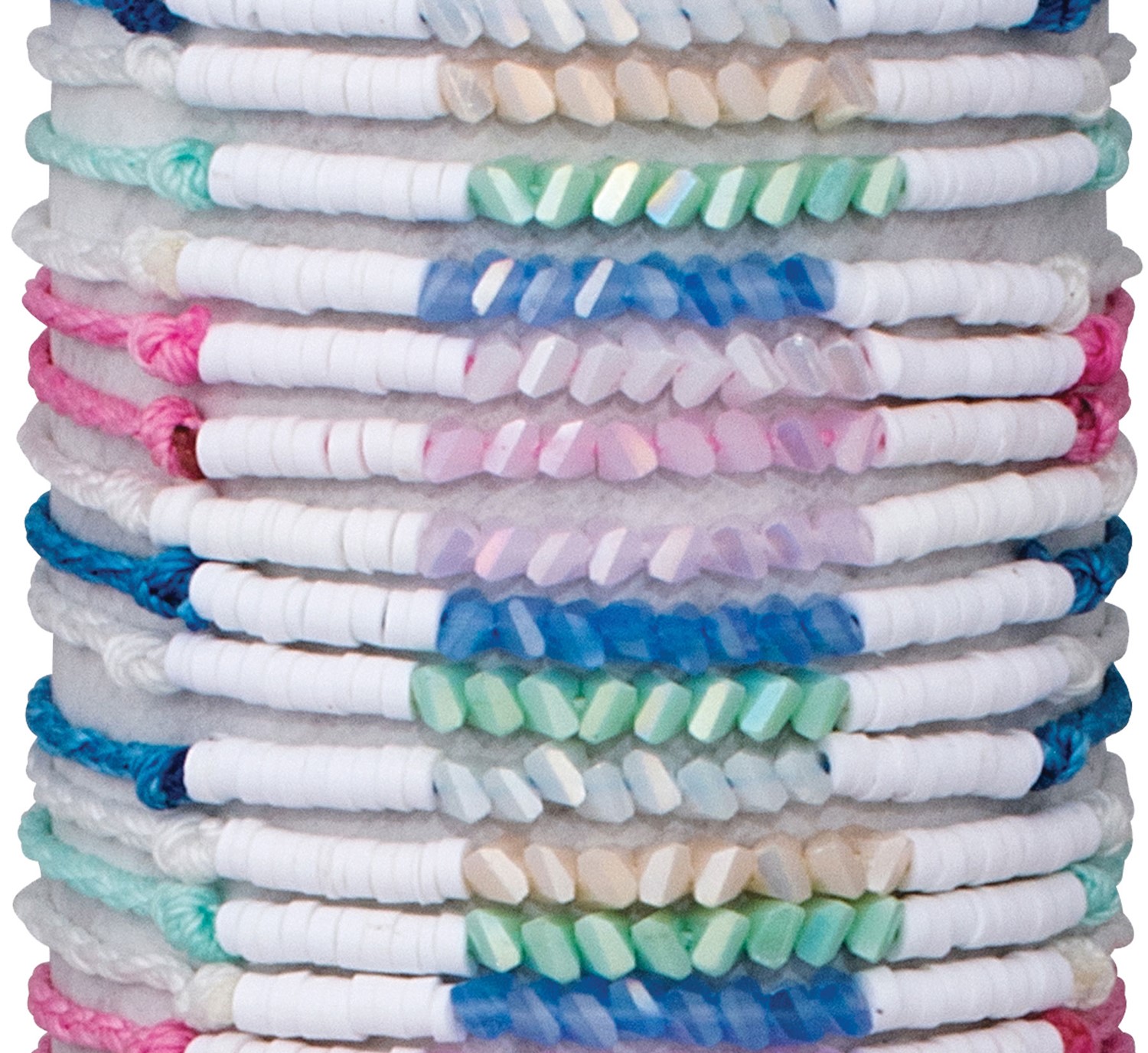 3MM Fimo Disc And Facet Bead Slide Knot Bracelet Assorted BR0909