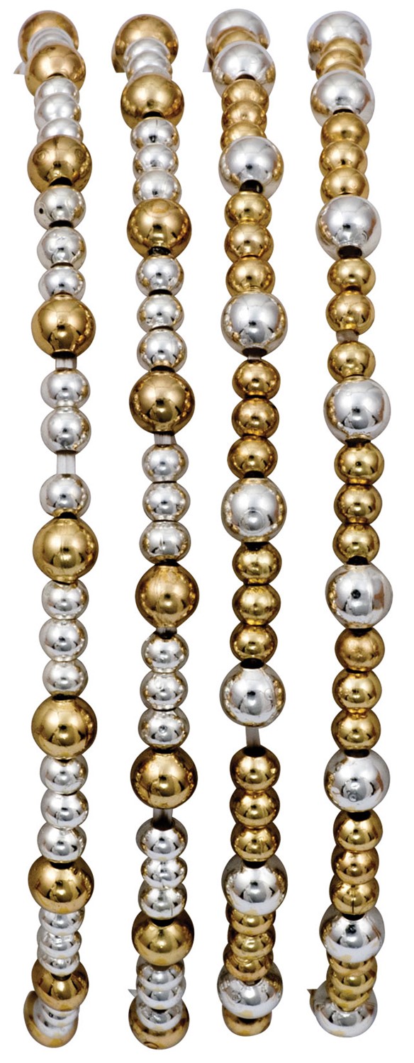 2-Toned Gold And Silver Beaded Bracelet Assorted BR0917