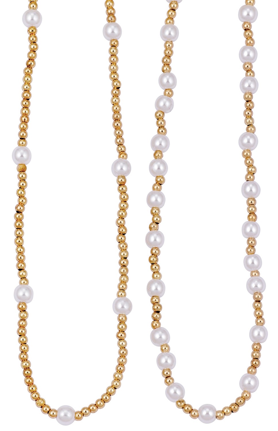 4MM Pearl And Gold Bead Necklace Assorted NK1836