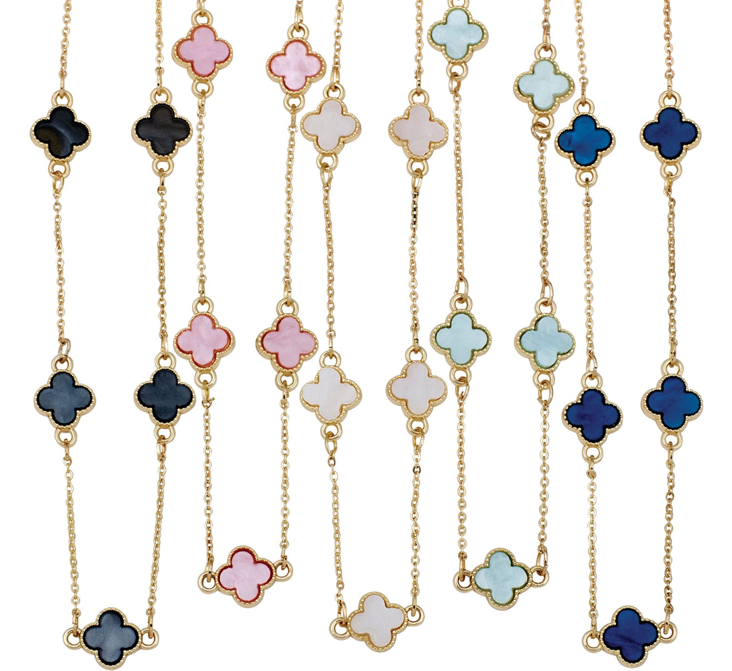 5 Mini Clover Pendant Necklace Assorted NK2673