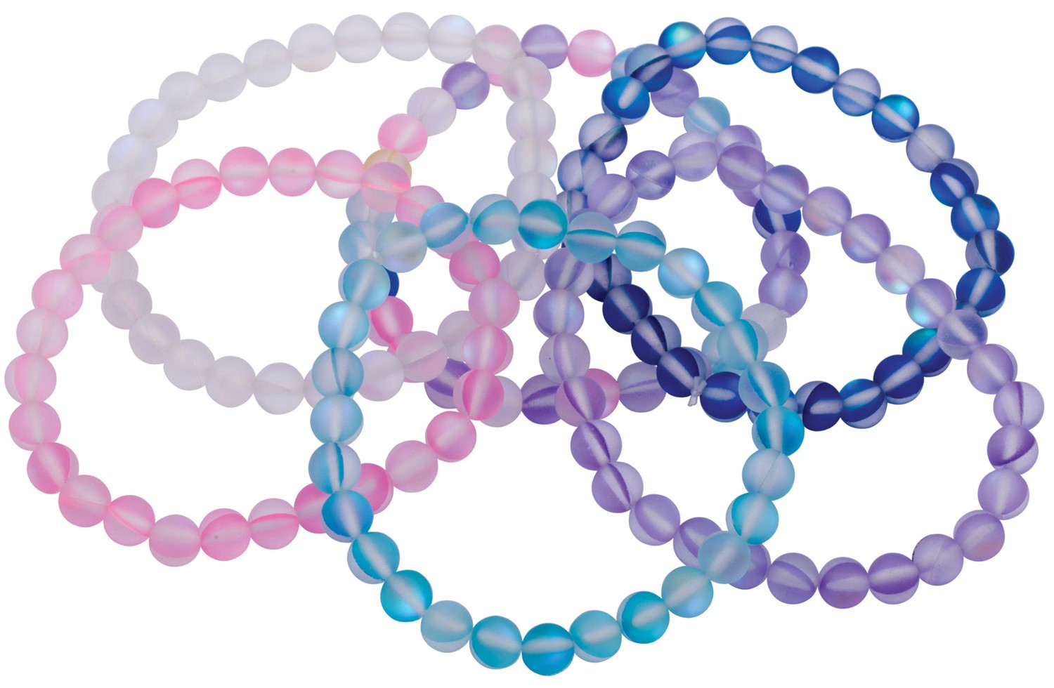 6MM Shimmer Mermaid Stone Bead Elastic Bracelet Assorted BR0884