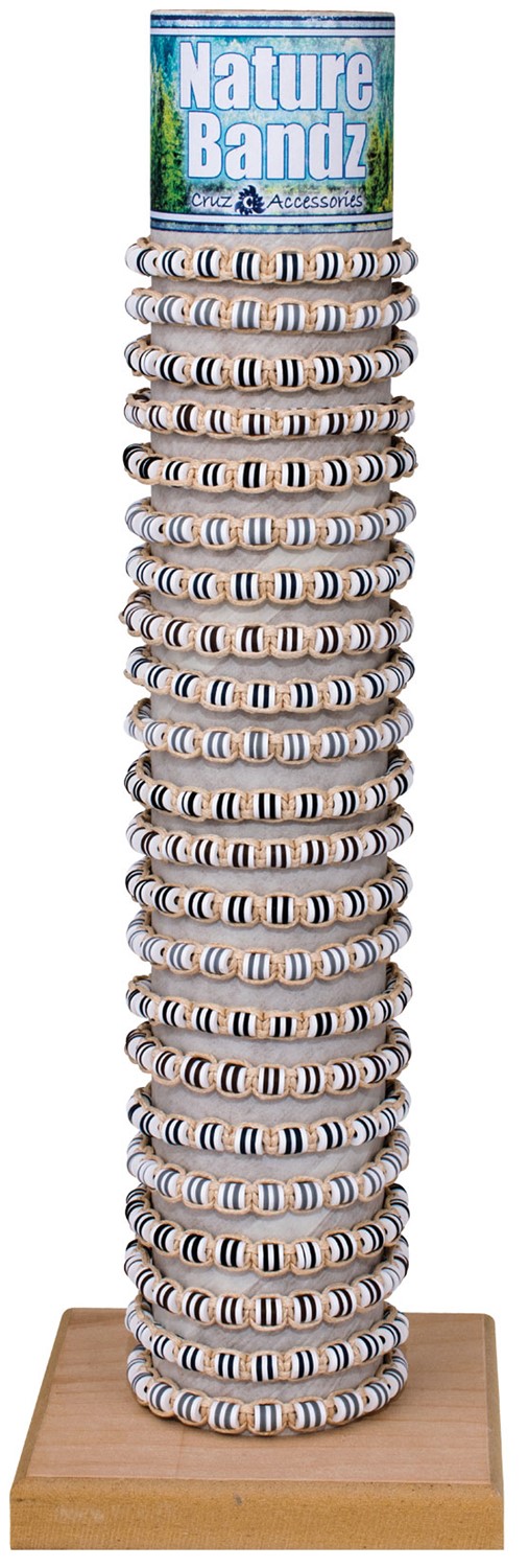 6MM Fimo Disc And Cord Adjustable Slide Knot Bracelet (B) Asst With Tube & Base ZBR0906-B-TUBE