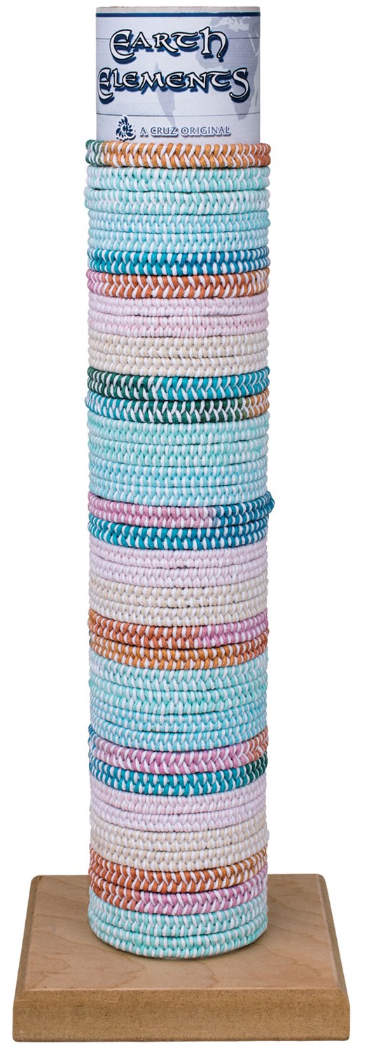 Twist Weave Braided Adj Slide-Knot Bracelet (A) Assorted With Tube & Base BR0930-A-TUBE