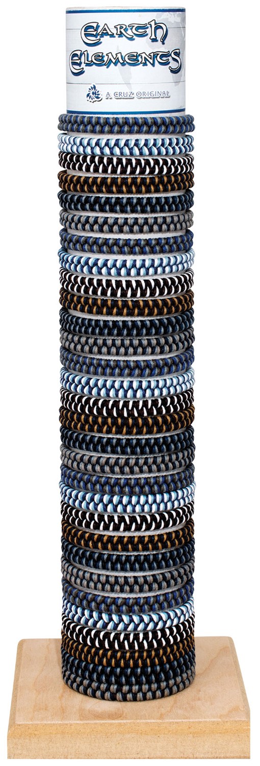 Leather With Twist Weave Pattern Slide-Knot Adj Bracelet Assorted W/Tube & Base ZBR0287-TUBE