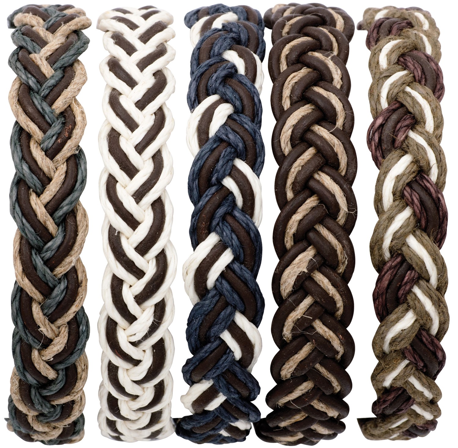 Cord And Leather Twist Adjustable Slide Knot Bracelet Assorted ZBR0291