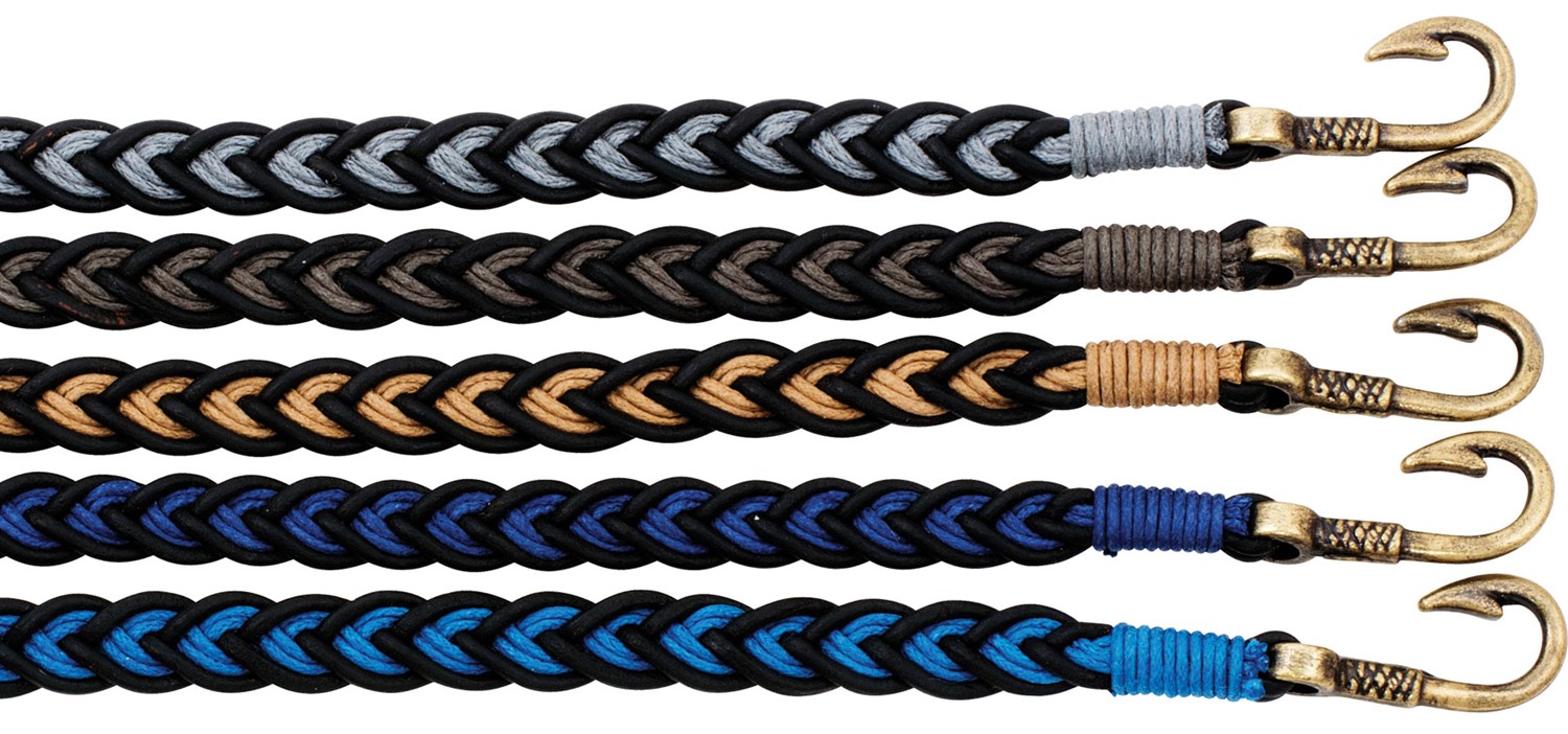 Fish Hook With Black Leather Cord Bracelet Assorted ZBR0293
