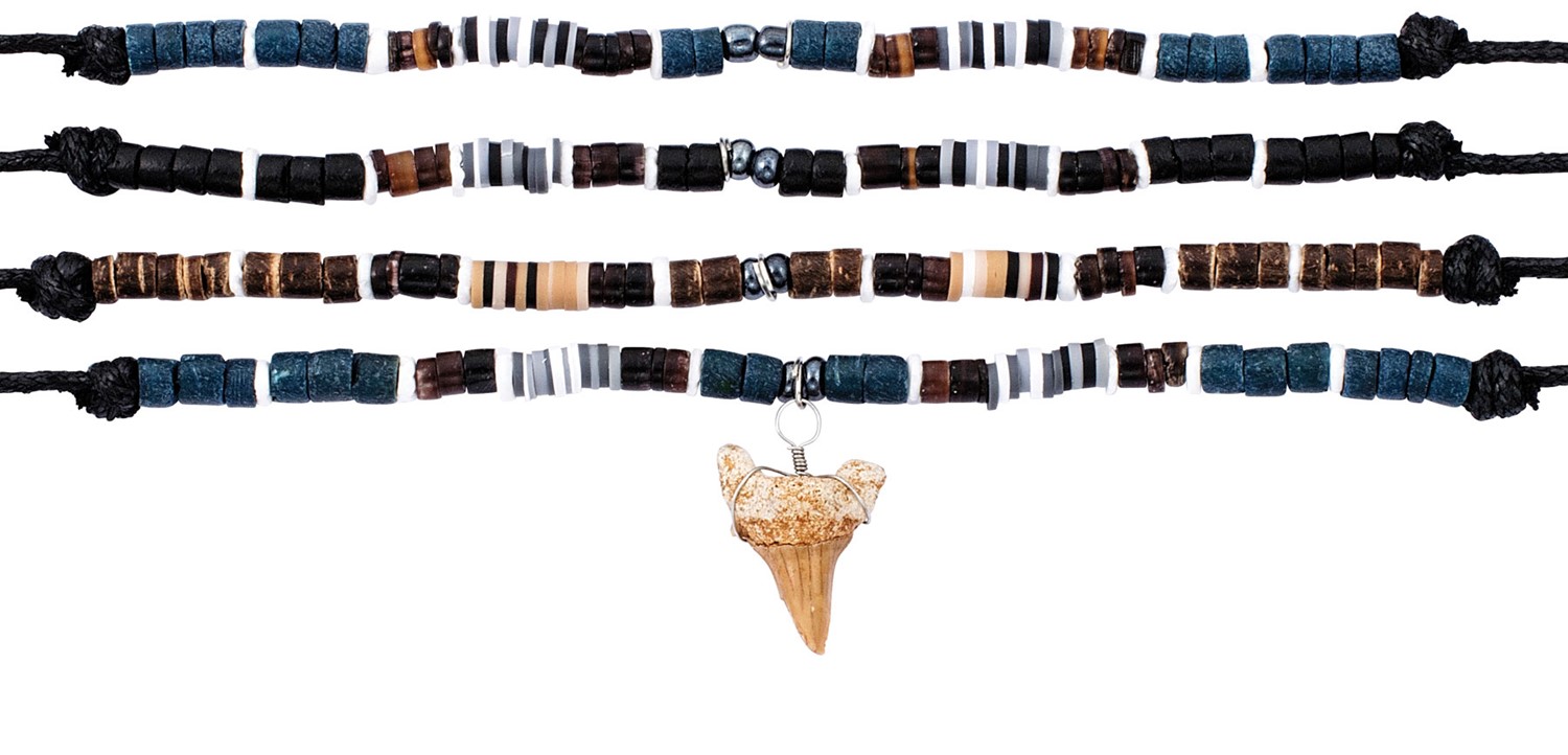 Pen Shell Litob & Fimo Adjustable Shark Tooth Necklace ZNK5563