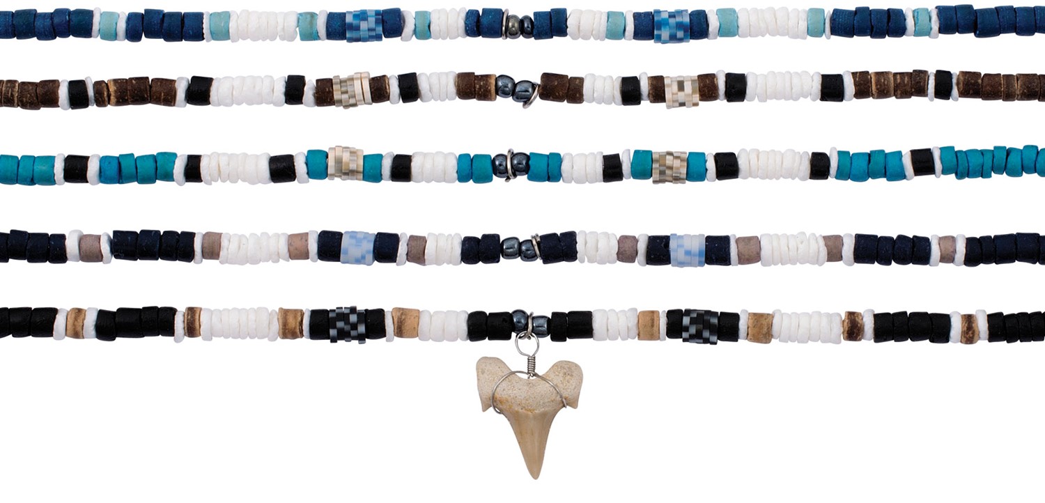 Litob Coco Fimo Bead Shark Tooth Necklace Assorted ZNK5514