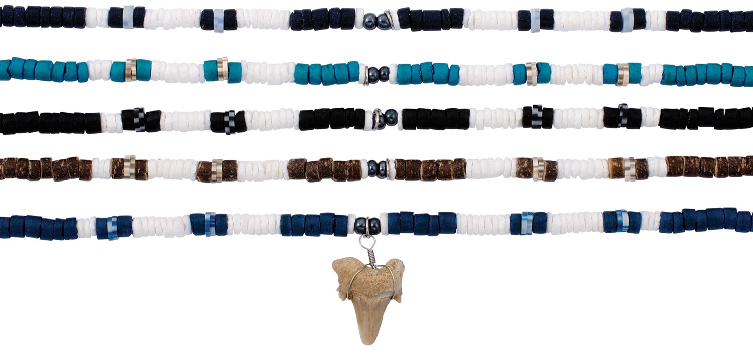 Litob Coco Fimo Bead Shark Tooth Necklace Assorted ZNK5515