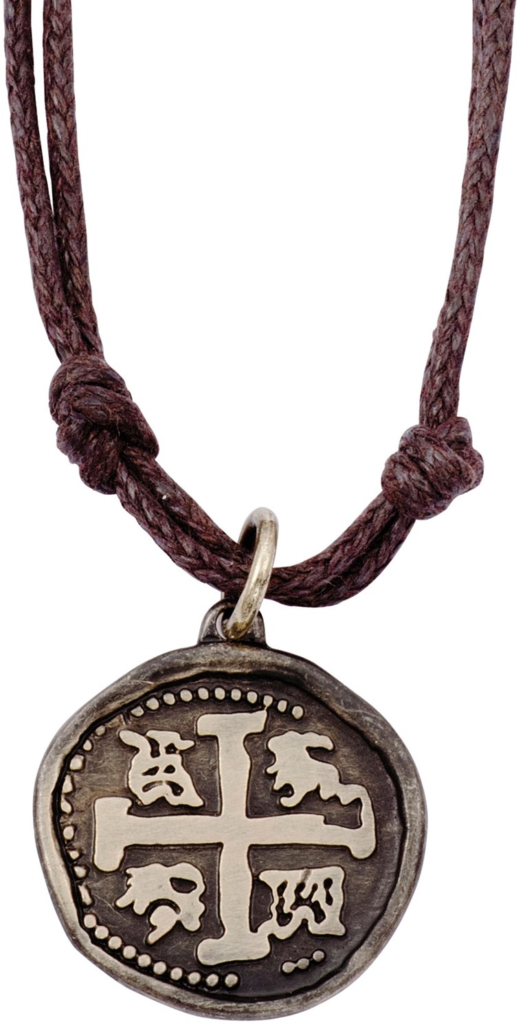 Cross Coin Pendant on Double Cord Necklace ZNK1374
