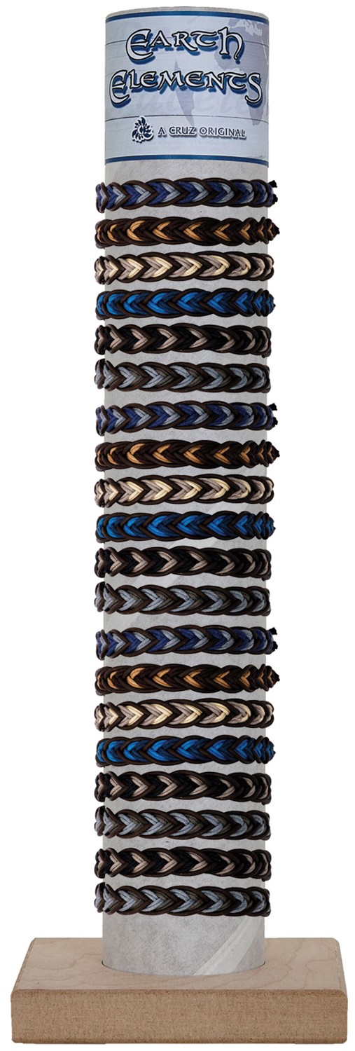 Leather Cord V Pattern Slide Knot Bracelet Assorted with Tube & Base ZBR0297-TUBE