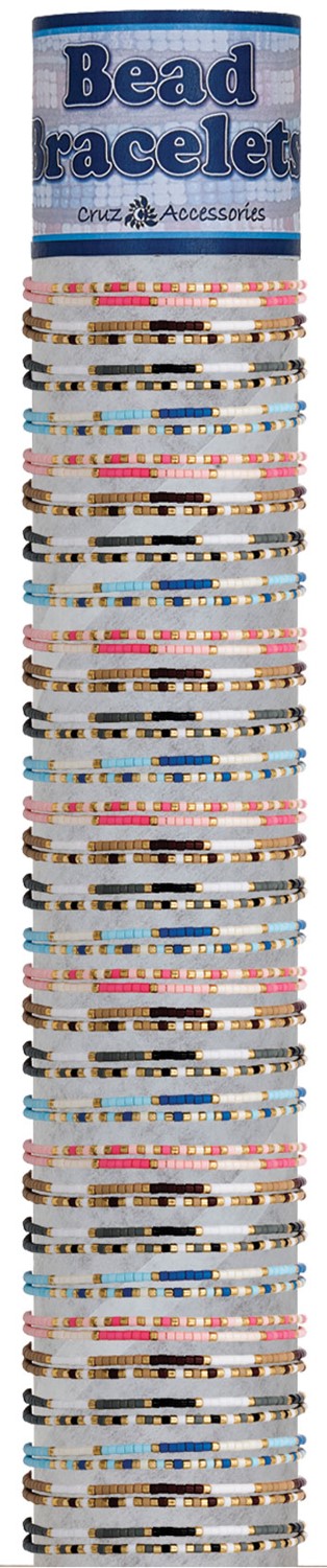 2 Strand Miyuki Bead Adjustable Slide Knot Bracelet Assorted With Tube & Base BR0890-TUBE