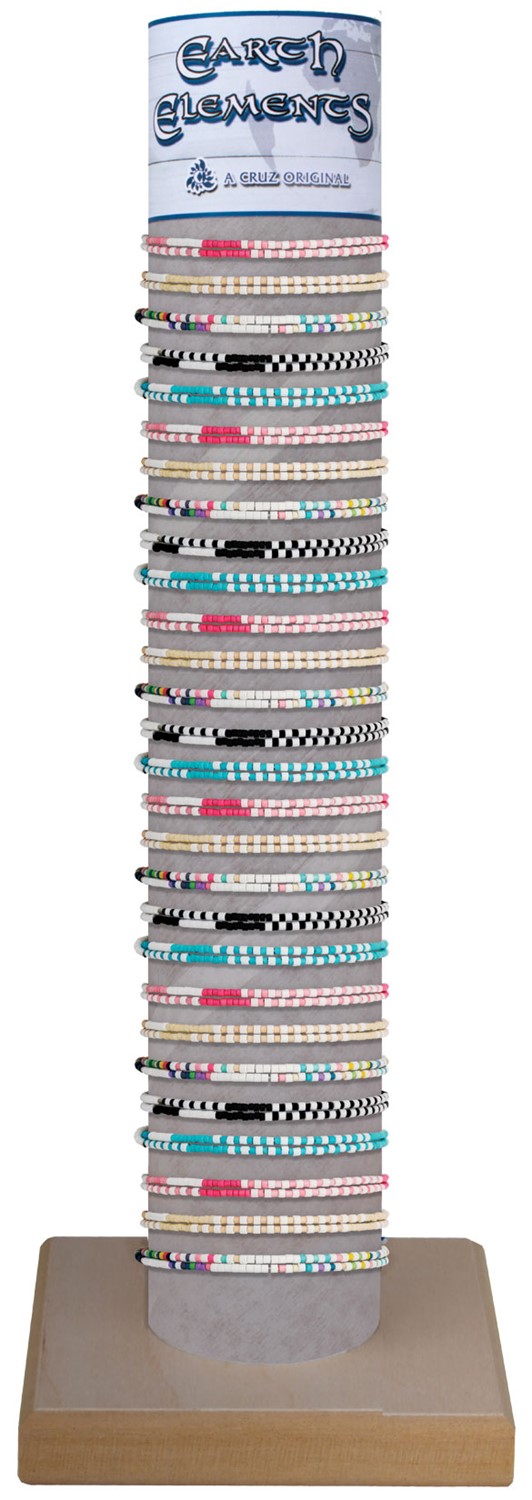 2 Strand Beaded Adjustable Slide Knot Bracelet Assorted With Tube & Base BR0964-TUBE