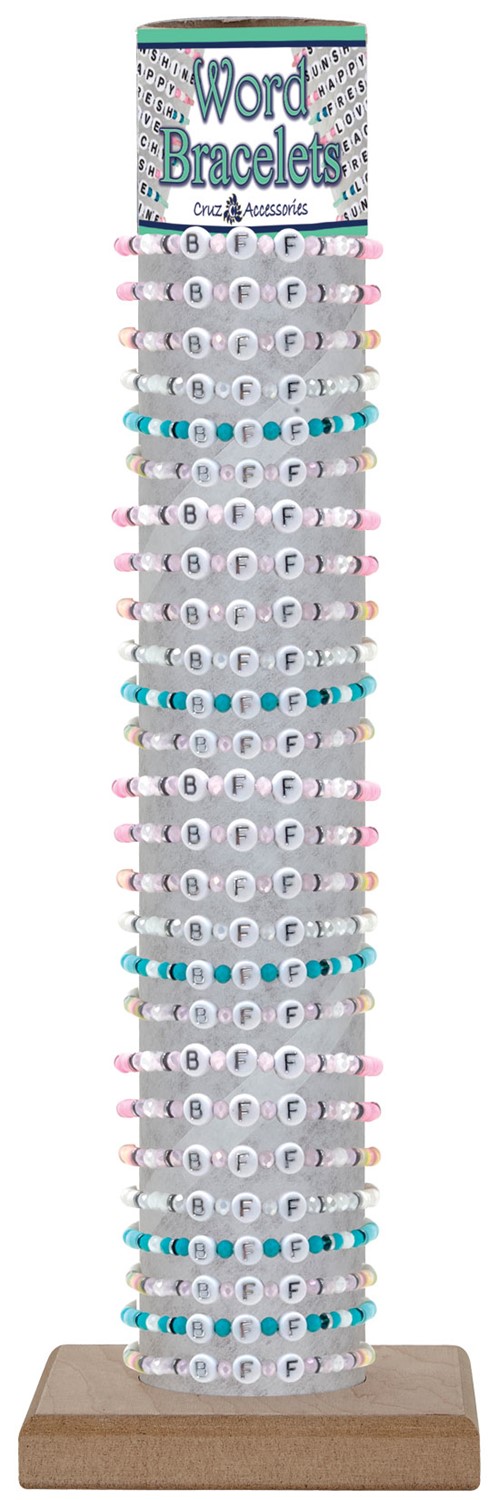 BFF With Fimo Disc Elastic Bracelet Assorted With Tube & Base BR1788-TUBE