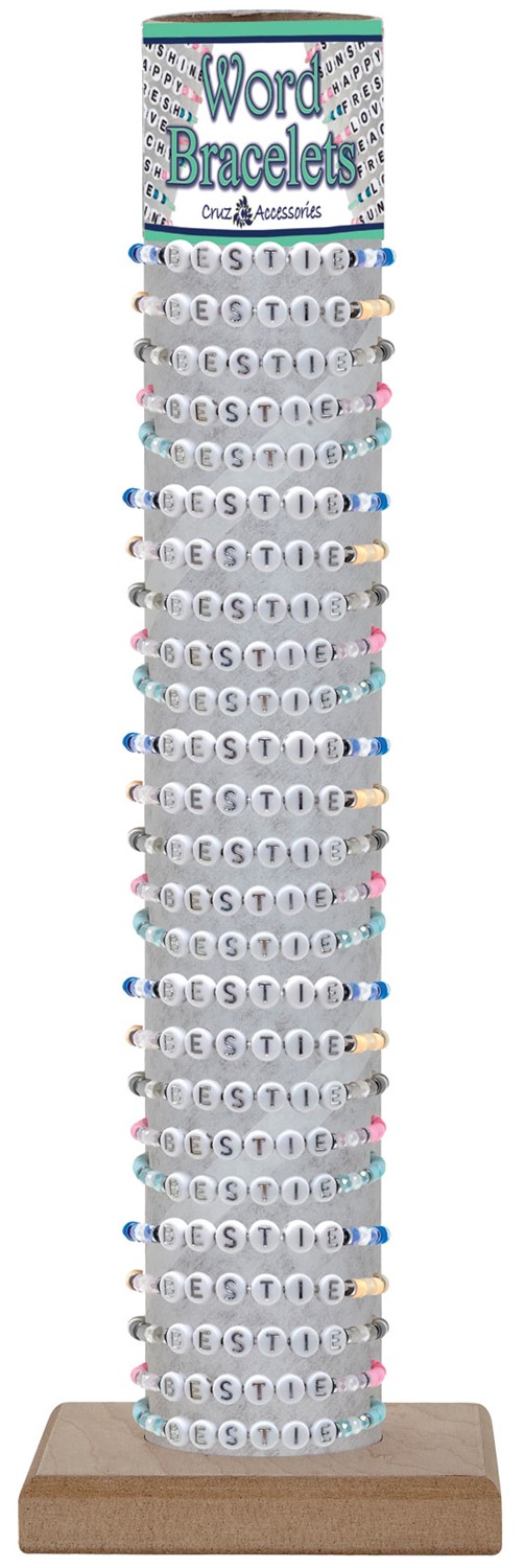 Bestie With Fimo Disc Stretch Bracelet Assorted With Tube & Base BR1789-TUBE