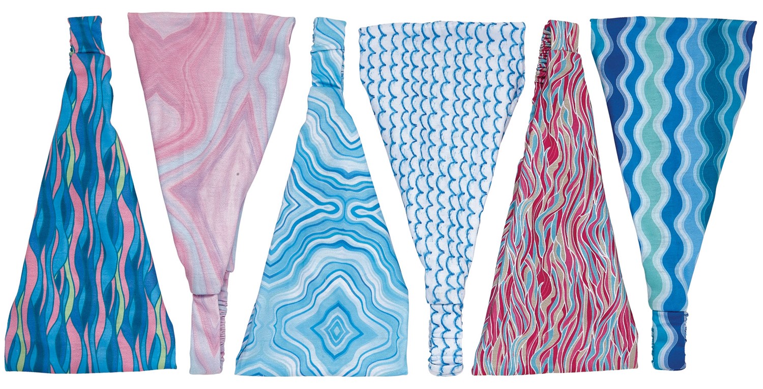 Assorted Wave Print Head Scarf HSCR0044