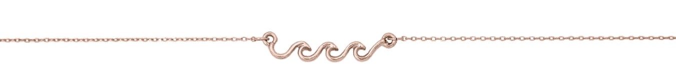Triple wave rose gold finish anklet AK2397-RG