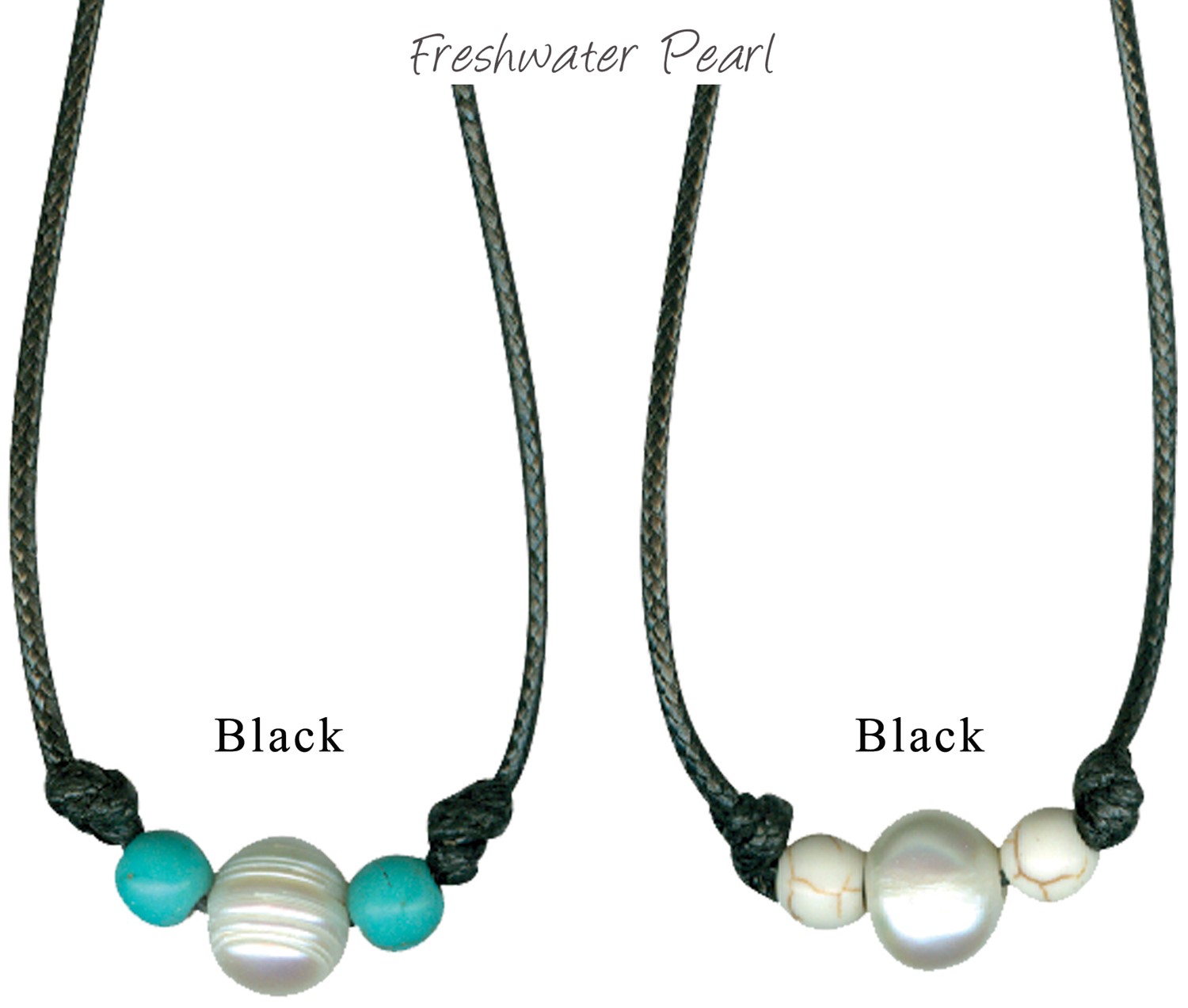 Fresh water pearl neckless with round howlite bead nk1623