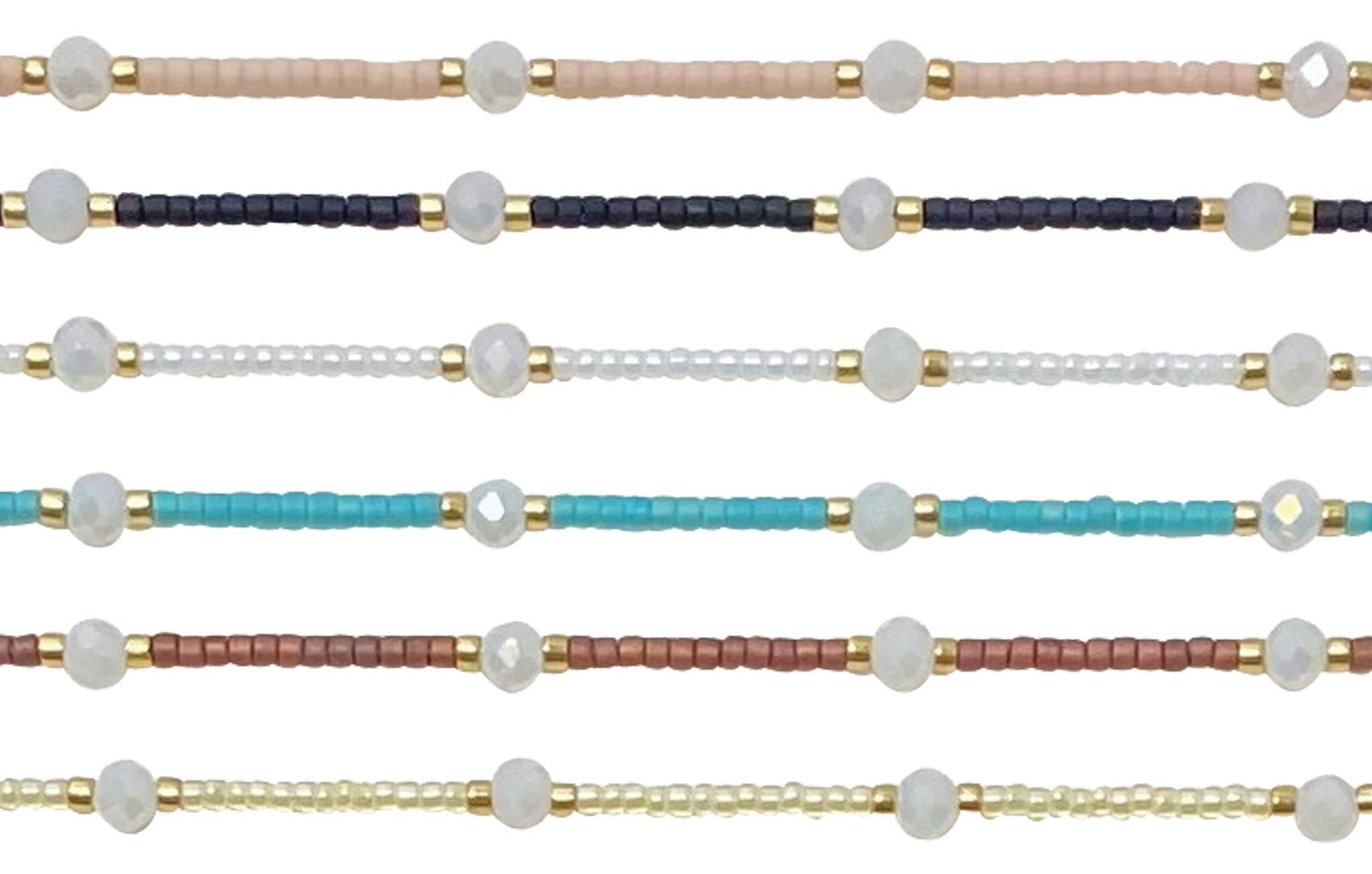 Mini Pearl and Seed Bead Necklace Assorted NK0936