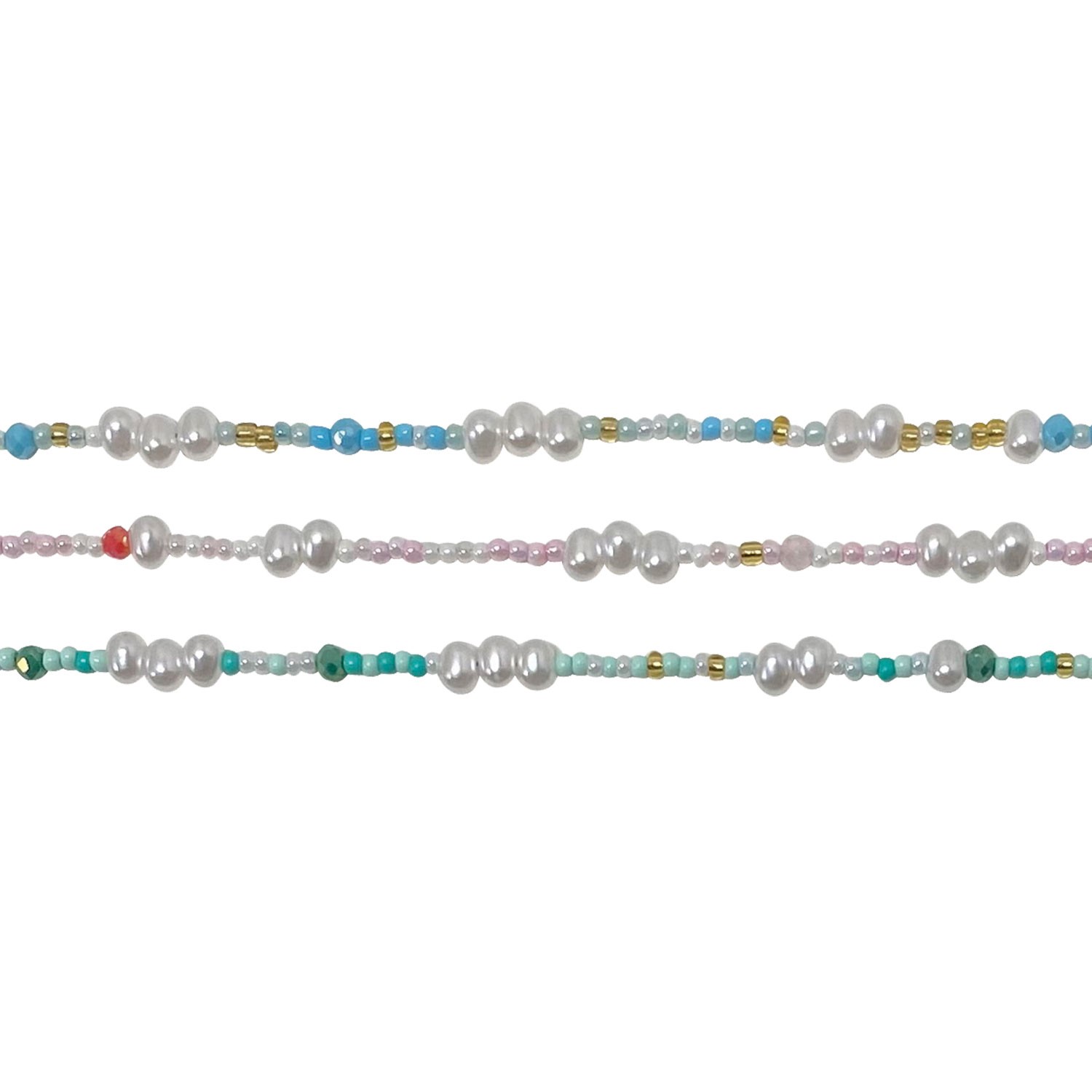 Multi Pearl Seed Bead Anklet AK1846