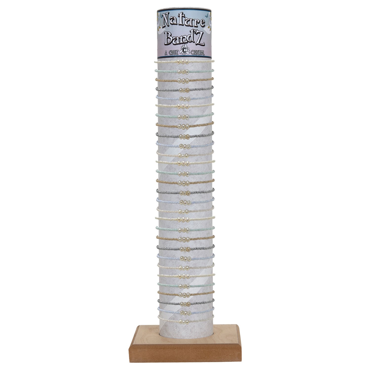 Adjustable 3 Mini Pearl - Seed Bead Bracelet with Tube & Base BR0948 - TUBE