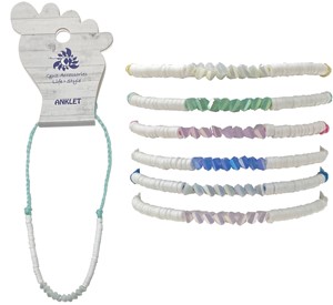 Fimo And Facet Bead Adjustable Anklet Assorted