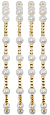 Elastic Stretch 2MM Gold Bead With Pearl Bracelet